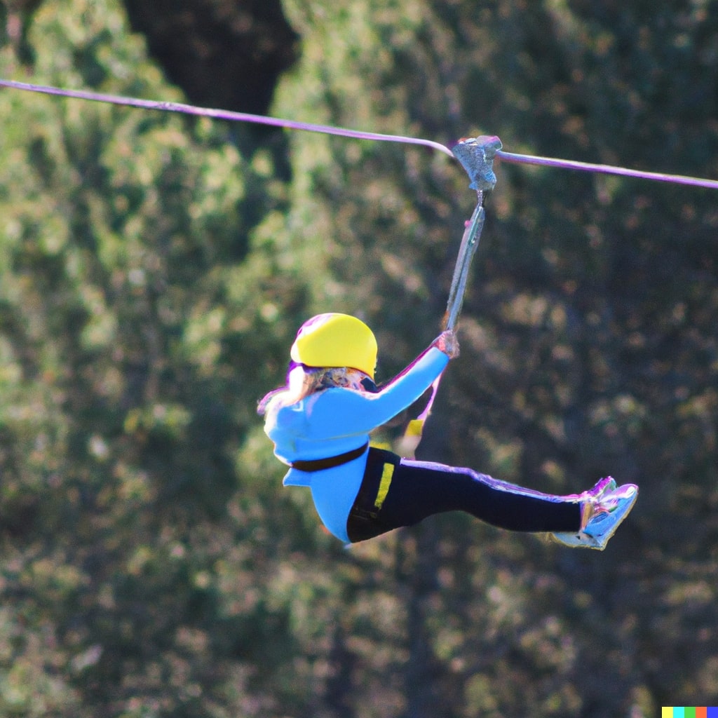 kids at 100meter zipline