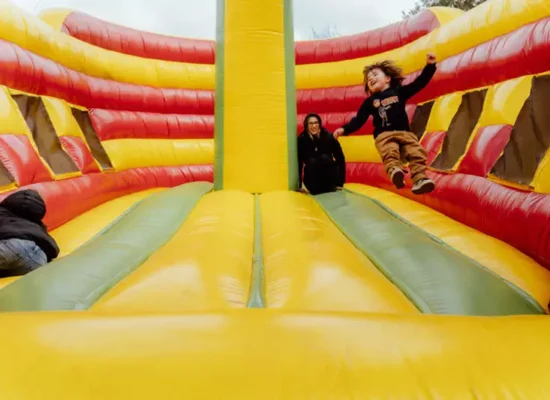 kids having fun in jumping